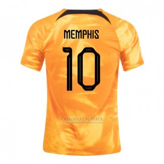 Camisola Holanda Jogador Memphis 1º 2022