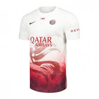 Camisola Pre Match del Paris Saint-Germain 2025-2026 Branco Vermelho