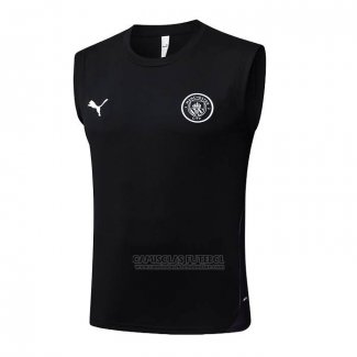 Camisola de Treinamento Manchester City Sin Mangas 2025-2026 Preto