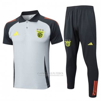 Conjunto Polo del Benfica 2024-2025 Cinza