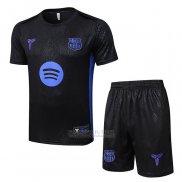 Fato de Treino Barcelona Manga Curta 2025-2026 Preto - Calcas Curta