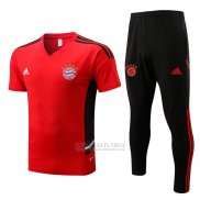 Fato de Treino Bayern de Munique Manga Curta 2022-2023 Vermelho