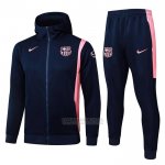 Fato de Treino Hoodie Barcelona Crianca 2025-2026 Preto Rosa