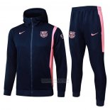 Fato de Treino Hoodie Barcelona Crianca 2025-2026 Preto Rosa