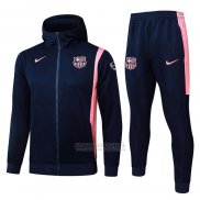 Fato de Treino Hoodie Barcelona Crianca 2025-2026 Preto Rosa