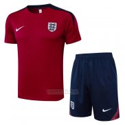 Fato de Treino Inglaterra Manga Curta 2024-2025 Vermelho - Calcas Curta