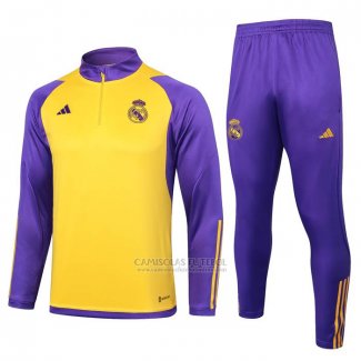 Sueter de Treinamento Real Madrid Crianca 2023-2024 Amarelo