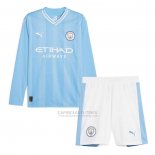 Camisola Manchester City 1º Manga Comprida Crianca 2023-2024