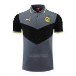 Camisola Polo del Dortmund 2022-2023 Cinza Y Preto