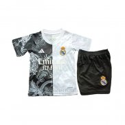 Camisola Real Madrid Dragon Crianca 2025-2026 Preto Branco