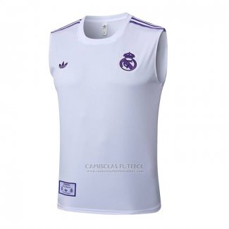 Camisola de Treinamento Real Madrid Sem Mangas 2025-2026 Branco Purpura