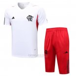Fato de Treino Flamengo Manga Curta 2023-2024 Branco - Calcas Curta