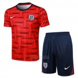 Fato de Treino Inglaterra Manga Curta 2024-2025 Vermelho - Calcas Curta