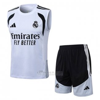 Fato de Treino Real Madrid Sin Mangas 2025-2026 Branco