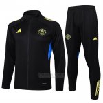 Jaqueta de Treinamento Manchester United Crianca 2025-2026 Preto Amarelo