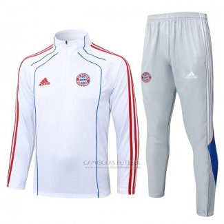 Sueter de Treinamento Bayern de Munique Crianca 2025-2026 Branco Vermelho