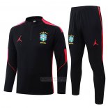 Sueter de Treinamento Brasil Crianca 2026-2027 Preto Vermelho