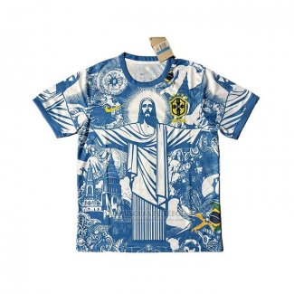 Tailandia Camisola Brasil Jesus 2025-2026 Azul