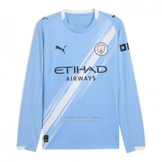 Camisola Manchester City 1º Manga Comprida 2025-2026