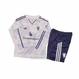 Camisola Manchester United 2º Manga Comprida Crianca 2025-2026