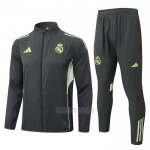 Conjunto Trench Masculino Real Madrid 2025-2026 Cinza Verde