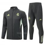 Conjunto Trench Masculino Real Madrid 2025-2026 Cinza Verde