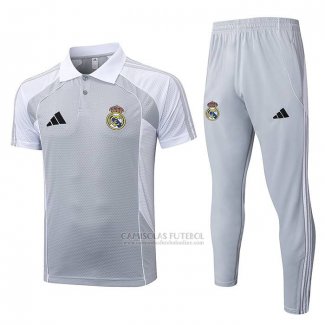 Conjunto Polo del Real Madrid 2025-2026 Cinza