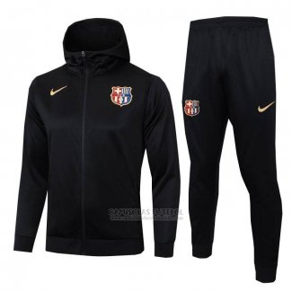 Fato de Treino Hoodie Barcelona Crianca 2024-2025 Preto