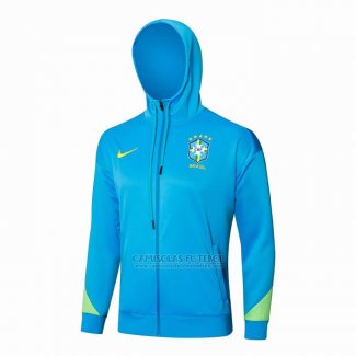 Jaqueta Hoodie Brasil 2024-2025 Azul