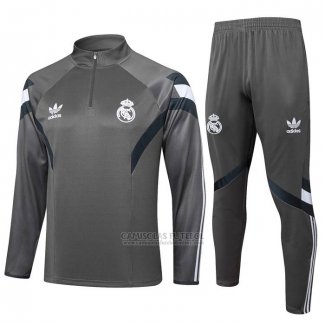 Sueter de Treinamento Real Madrid Crianca 2024-2025 Cinza