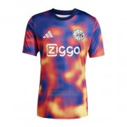 Camisola Pre Match del Ajax 2025-2026 Azul Laranja