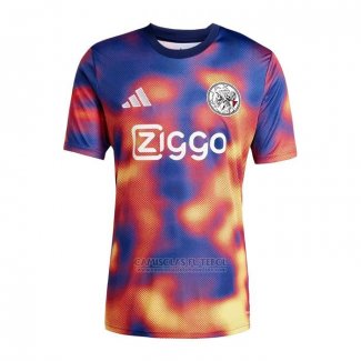 Camisola Pre Match del Ajax 2025-2026 Azul Laranja