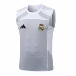 Camisola de Treinamento Real Madrid Sin Mangas 2025-2026 Cinza Branco