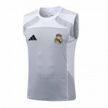 Camisola de Treinamento Real Madrid Sin Mangas 2025-2026 Cinza Branco