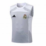 Camisola de Treinamento Real Madrid Sin Mangas 2025-2026 Cinza Branco