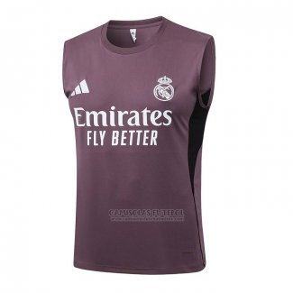 Camisola de Treinamento Real Madrid Sin Mangas 2025-2026 Cinza Purpura