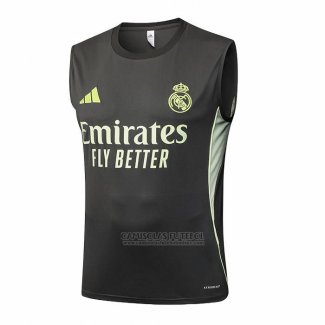 Camisola de Treinamento Real Madrid Sin Mangas 2025-2026 Cinza Verde