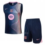 Fato de Treino Barcelona Sin Mangas 2025-2026 Preto Rosa