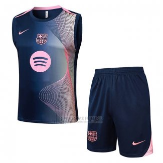 Fato de Treino Barcelona Sin Mangas 2025-2026 Preto Rosa