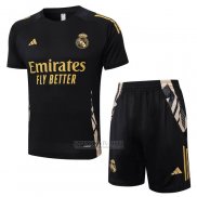 Fato de Treino Real Madrid Manga Curta 2024-2025 Preto - Calcas Curta