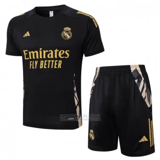 Fato de Treino Real Madrid Manga Curta 2024-2025 Preto - Calcas Curta