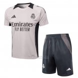Fato de Treino Real Madrid Manga Curta 2024-2025 Rosa Claro - Calcas Curta