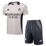 Fato de Treino Real Madrid Manga Curta 2024-2025 Rosa Claro - Calcas Curta