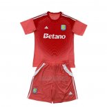 Camisola Aston Villa Goleiro Crianca 2025-2026 Vermelho