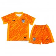 Camisola Inglaterra Goleiro Crianca 2024 Laranja