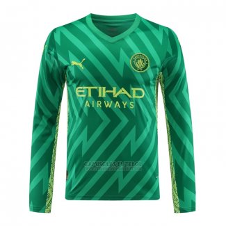 Camisola Manchester City Goleiro Manga Comprida 2023-2024 Verde