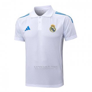 Camisola Polo del Real Madrid 2025-2026 Branco Azul