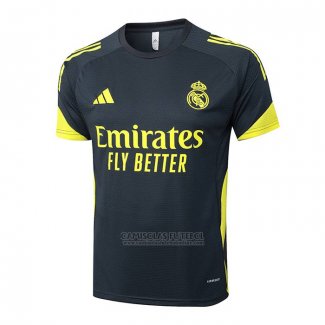 Camisola de Treinamento Real Madrid 2025-2026 Preto Amarelo