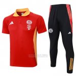 Conjunto Polo del Bayern de Munique 2024-2025 Vermelho