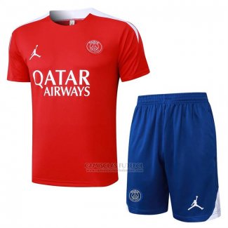 Fato de Treino Paris Saint-Germain Jordan Manga Curta 2024-2025 Vermelho - Calcas Curta